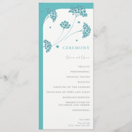 Cute Turcos Flowers Bröllop Program