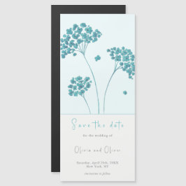 Cute Turcos Flowers Save Date Magnetic