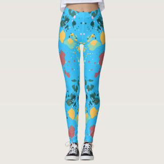 Cute Turcos, Gult Paint Splatter Mönster Leggings