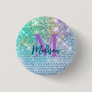Cute Turcos unicorn faux glitter monogram Knapp