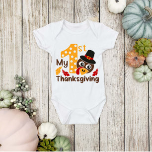 Cute Turkey 1:a Thanksgivingen Pojke T Shirt