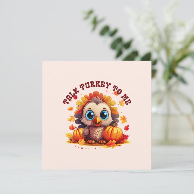 Cute Turkey and Autumn Foliage (Stående Fram)