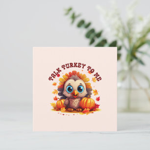 Cute Turkey and Autumn Foliage