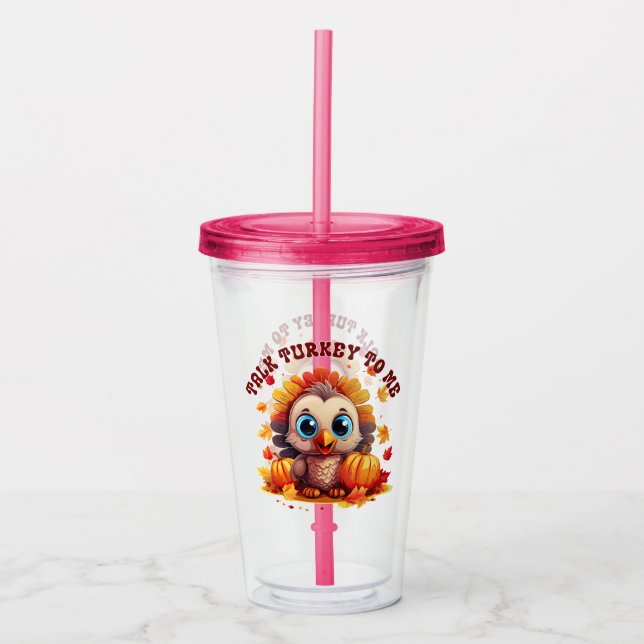 Cute Turkey and Autumn Foliage Take Away Mugg (Framsida)