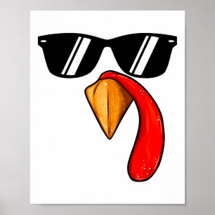 Cute Turkey Ansikte Boy Thanksgiving Costume Turke Poster