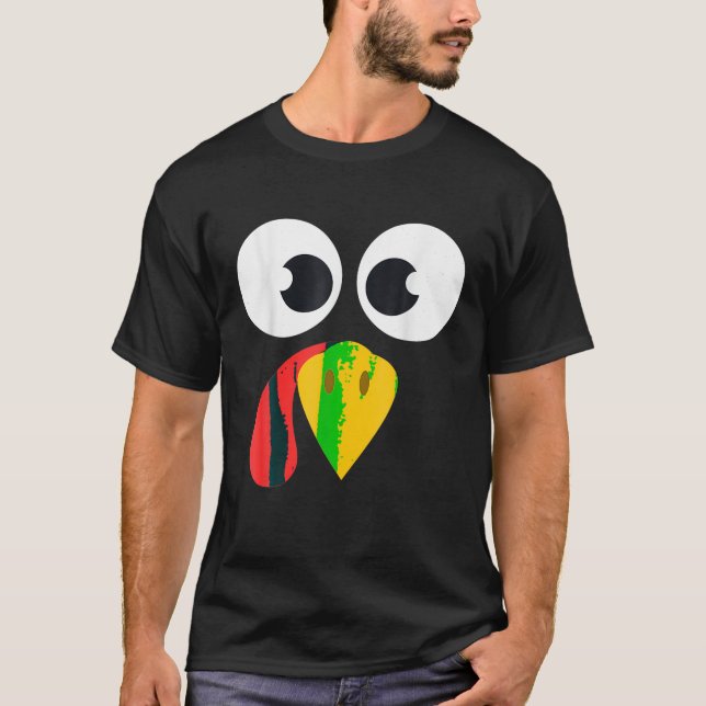 Cute Turkey Ansikte Matching Family Costume Thanks T Shirt (Framsida)