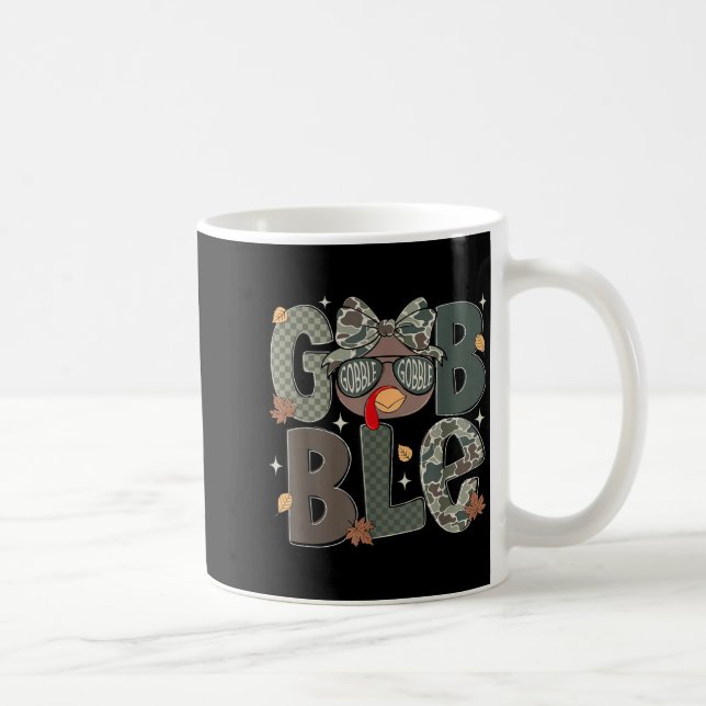 Cute Turkey Camo Happy Thanksgiving Fall Kids Boy  Kaffemugg (Höger)