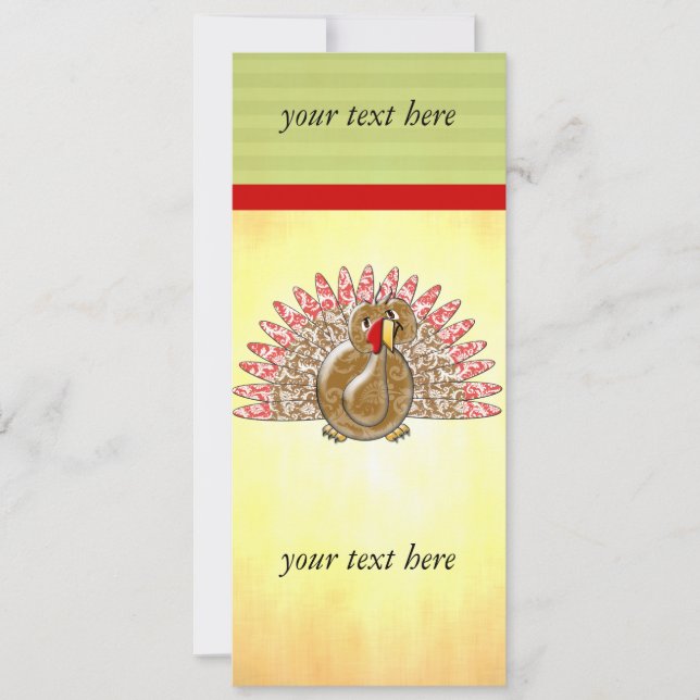 Cute Turkey Damask Pattern on Feathers (Framsida)