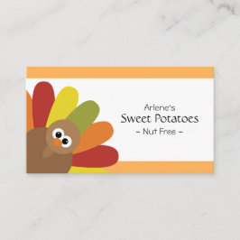 Cute Turkey Food Label Placeringskort