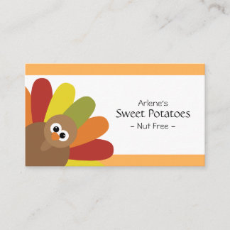 Cute Turkey Food Label Placeringskort