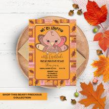Cute Turkey Friendsgiving-inbjudan till Thanksgivi