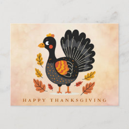 Cute Turkey Happy thanksgiving vykort