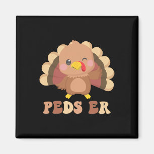 Cute Turkey Peds er Nurse Pediatriska Thanksgiving Magnet
