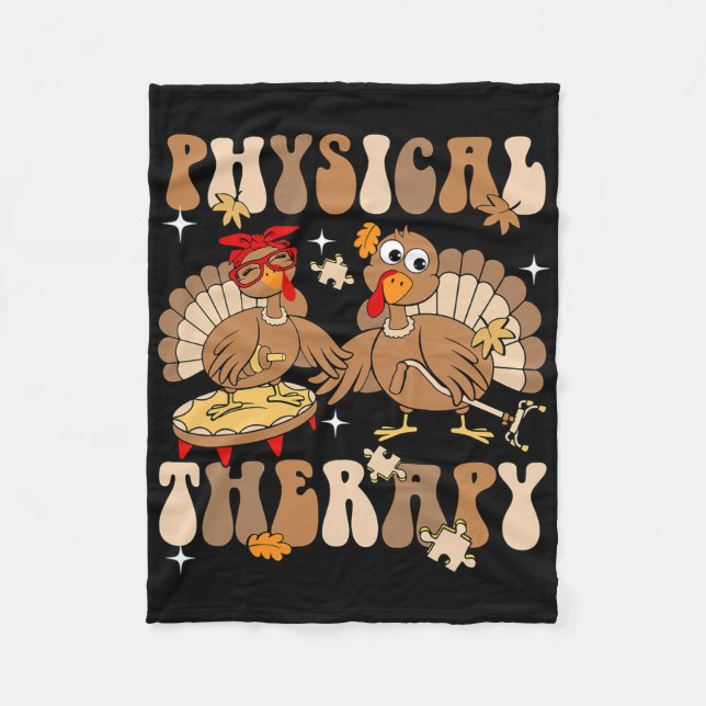 Cute Turkey PhysiTherapy Pt Pta Fall Hösten Th Fleecefilt (Framsidan)