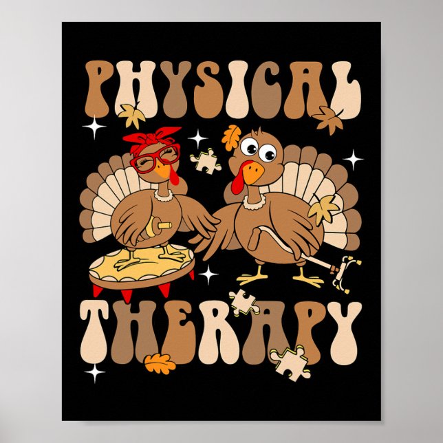 Cute Turkey PhysiTherapy Pt Pta Fall Hösten Th Poster (Framsidan)