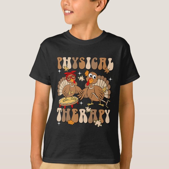 Cute Turkey PhysiTherapy Pt Pta Fall Hösten Th T Shirt (Framsida)