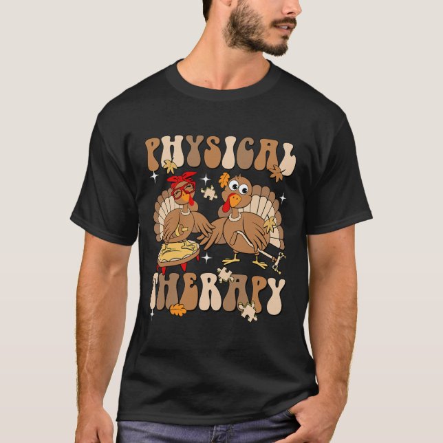 Cute Turkey PhysiTherapy Pt Pta Fall Hösten Th T Shirt (Framsida)