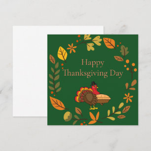 Cute Turkey Pumpkin Paj Thanksgiving Anpassa Kort