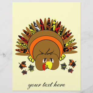 Cute Turkey Thanksgiving Flyer Välj bakgrund