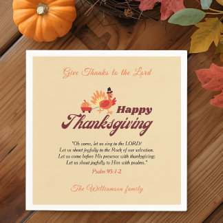 Cute Turkey Thanksgiving | Give Thanks to the Lord Pappersservett
