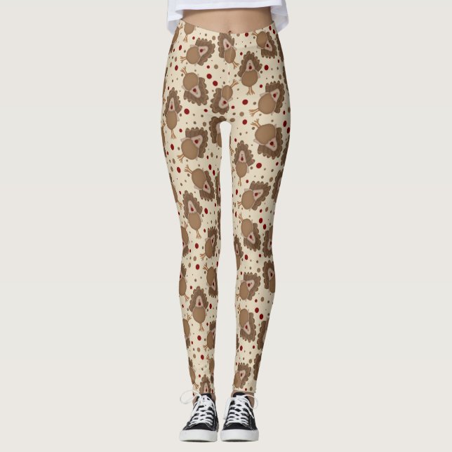Cute Turkey Thanksgiving Leggings (Framsida)
