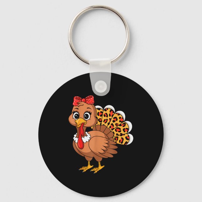 Cute Turkey Thanksgiving Lgrim Turkey Day Women Gi Nyckelring (Framsida)