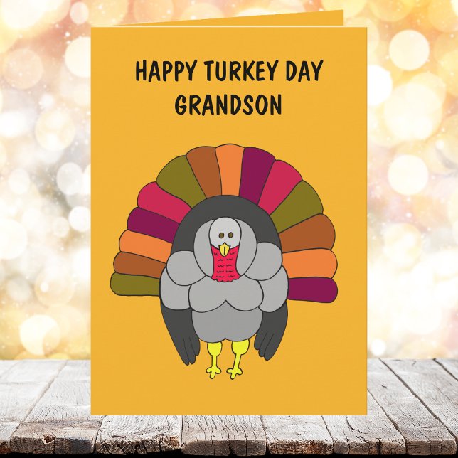 Cute Turkey Thanksgiving Önskemål for GrandCard Kort (Skapare uppladdad)