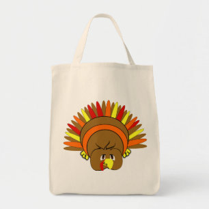 Cute TURKEY Thanksgiving Organic Shopping bag Tygkasse