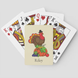 Cute Turkey w/ Harvest Thanksgiving | Anpassa Casinokort