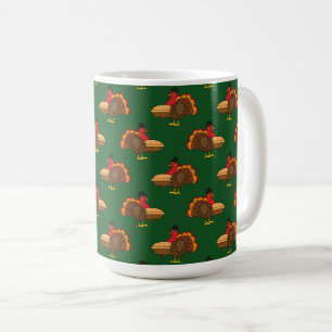 Cute Turkey with Pumpkin Paj Thanksgiving Kaffemugg