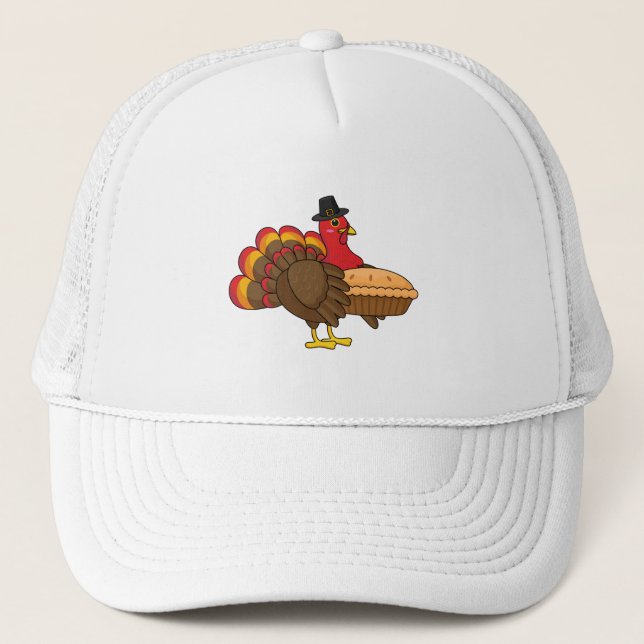 Cute Turkey with Pumpkin Paj Thanksgiving Keps (Framsida)