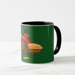 Cute Turkey with Pumpkin Paj Thanksgiving Mugg