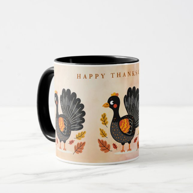 Cute Turkiet Happy thanksgiving Mugg (Framsida vänster)