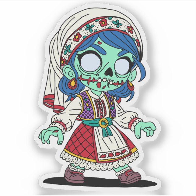 Cute Turkisk Zombie Klistermärken (Framsida)