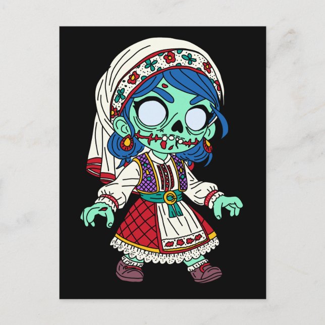 Cute Turkisk Zombie Vykort (Framsida)