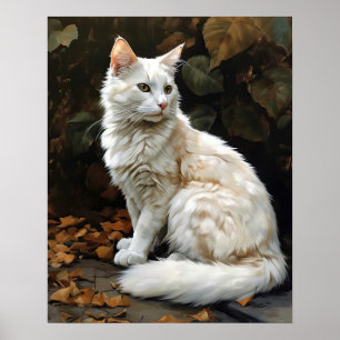 Cute Turkora Cat Art Print Poster