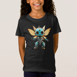 Cute Turquoise Dancing Robot Pixie T Shirt