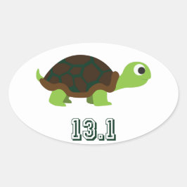 Cute Turtle 13.1 Ovalt Klistermärke