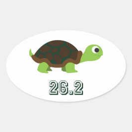 Cute Turtle 26.2 Ovalt Klistermärke