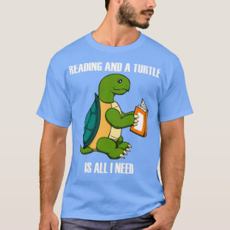 Cute Turtle and Reading Bok Sitchand T Shirt