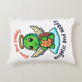 Cute Turtle Angel med Vingar Tecknad Prydnadskudde