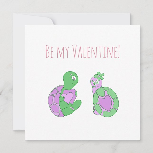 Cute Turtle-årsdagen / Valentines day Julkort (Framsida)