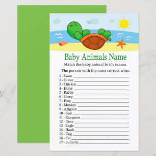 Cute Turtle Baby Djur Namn Lek