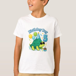 Cute Turtle Birthday Boy 5 – Funny Turtle 5th Birt T Shirt