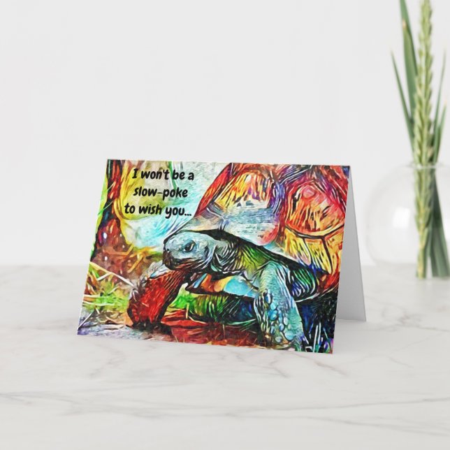 Cute Turtle Birthday Card Kort (Framsida)