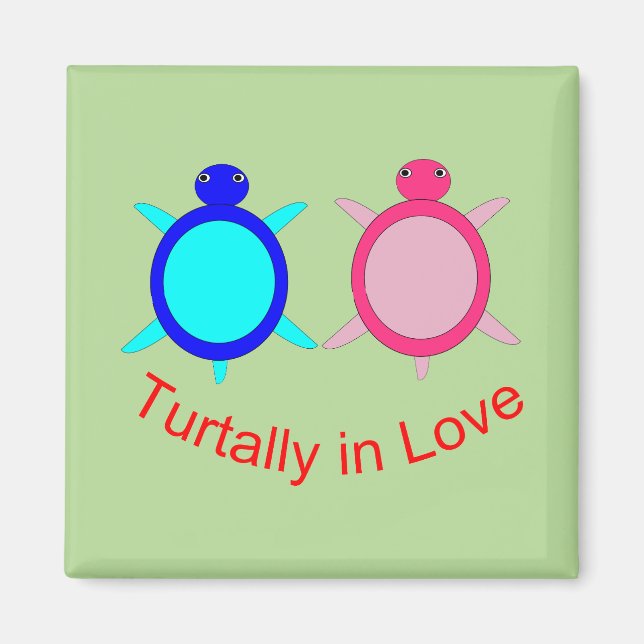 Cute Turtle Couple Magnet (Framsidan)