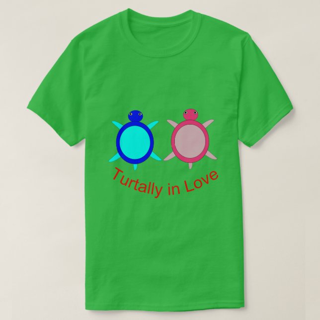 Cute Turtle Couple Manar T Shirt (Design framsida)
