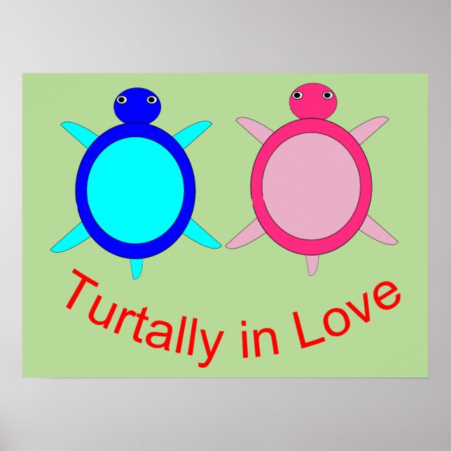 Cute Turtle Couple Poster (Framsidan)