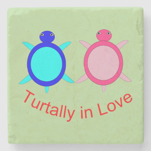 Cute Turtle Couple Stenunderlägg (Framsidan)