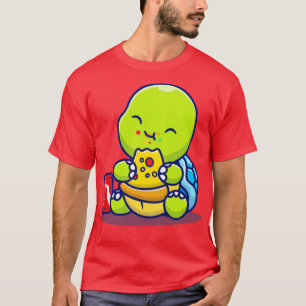 Cute Turtle EEG Pizza with Soda T Shirt